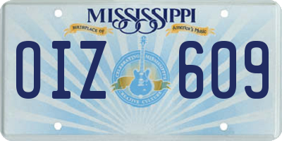 MS license plate OIZ609