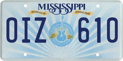 MS license plate OIZ610