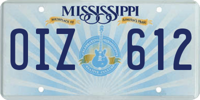 MS license plate OIZ612