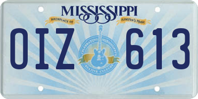 MS license plate OIZ613