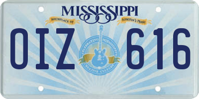 MS license plate OIZ616