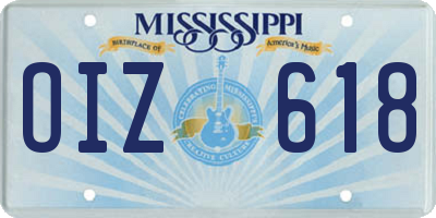 MS license plate OIZ618