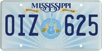 MS license plate OIZ625