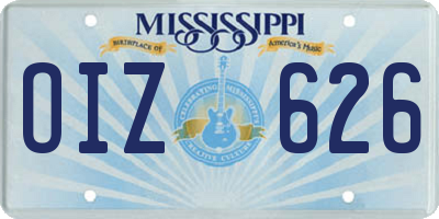 MS license plate OIZ626