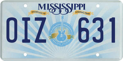MS license plate OIZ631