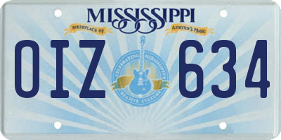 MS license plate OIZ634