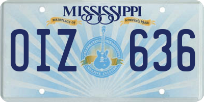 MS license plate OIZ636