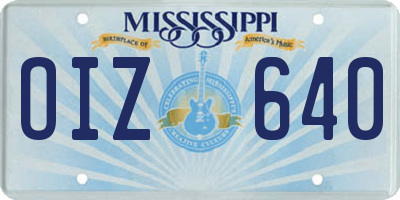MS license plate OIZ640