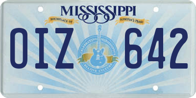 MS license plate OIZ642