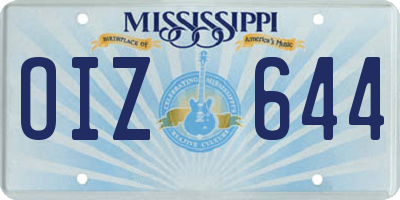 MS license plate OIZ644