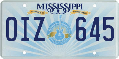 MS license plate OIZ645