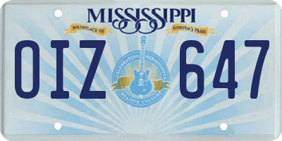 MS license plate OIZ647