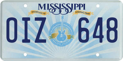 MS license plate OIZ648