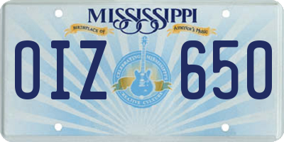 MS license plate OIZ650