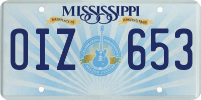 MS license plate OIZ653