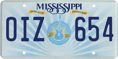 MS license plate OIZ654