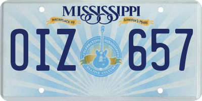 MS license plate OIZ657