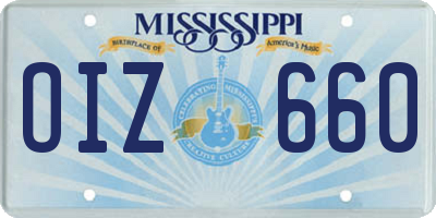 MS license plate OIZ660