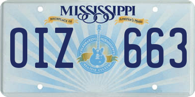 MS license plate OIZ663