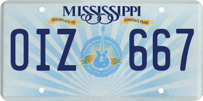 MS license plate OIZ667