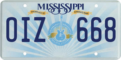 MS license plate OIZ668