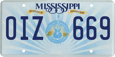 MS license plate OIZ669