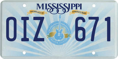 MS license plate OIZ671