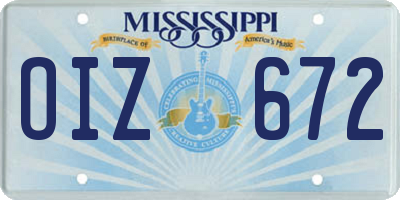 MS license plate OIZ672