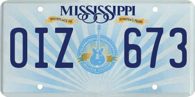 MS license plate OIZ673