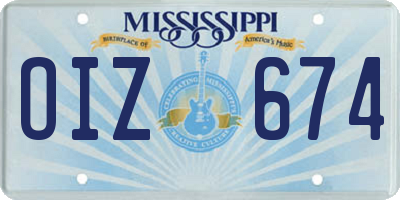 MS license plate OIZ674