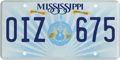 MS license plate OIZ675
