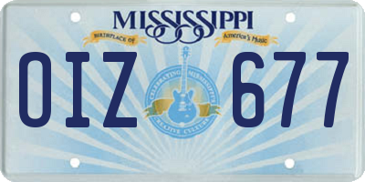MS license plate OIZ677