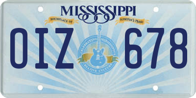 MS license plate OIZ678