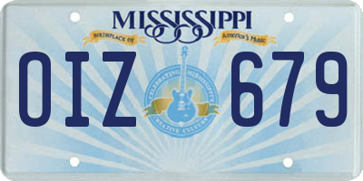 MS license plate OIZ679