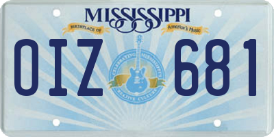MS license plate OIZ681