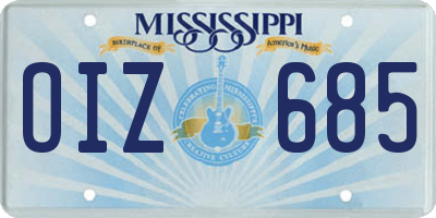 MS license plate OIZ685