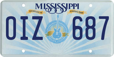 MS license plate OIZ687