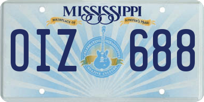 MS license plate OIZ688