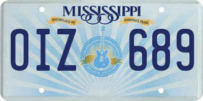 MS license plate OIZ689
