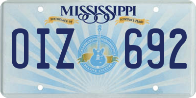 MS license plate OIZ692