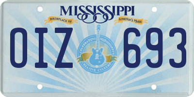 MS license plate OIZ693