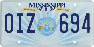 MS license plate OIZ694
