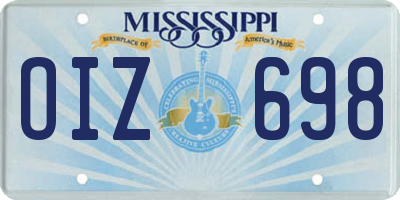MS license plate OIZ698