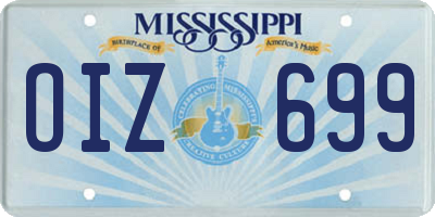 MS license plate OIZ699