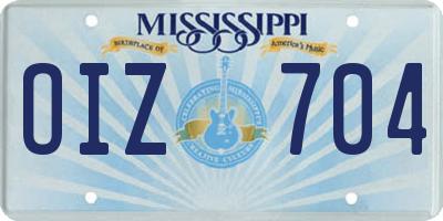 MS license plate OIZ704