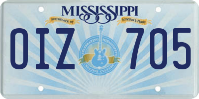 MS license plate OIZ705