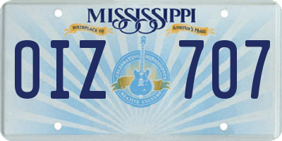 MS license plate OIZ707