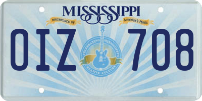 MS license plate OIZ708