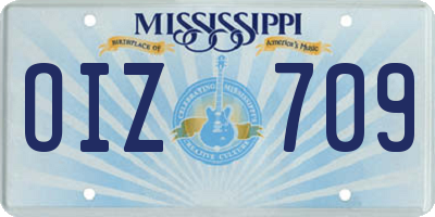 MS license plate OIZ709