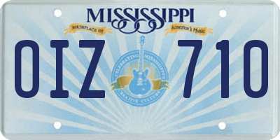 MS license plate OIZ710